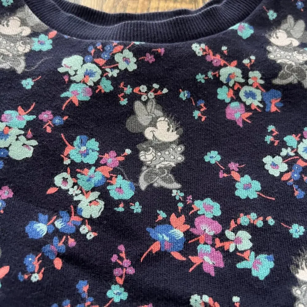 Disney x Gap Minnie Mouse Floral Long Sleeve Sweatshirt Dress - 2 Toddler
